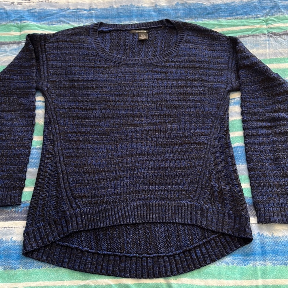 DKNY navy & black cotton acrylic sweater